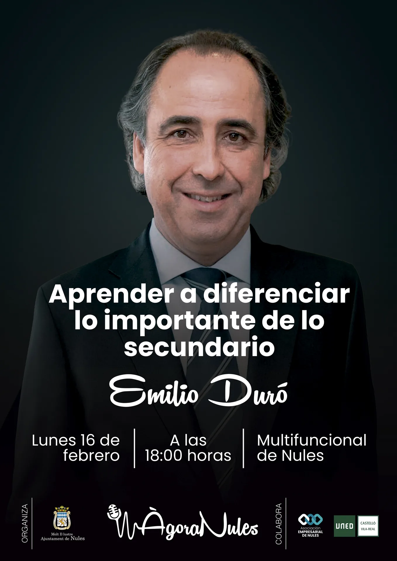 Ágora Nules: «Aprender a diferenciar lo importante de lo secundario» con Emilio Duró