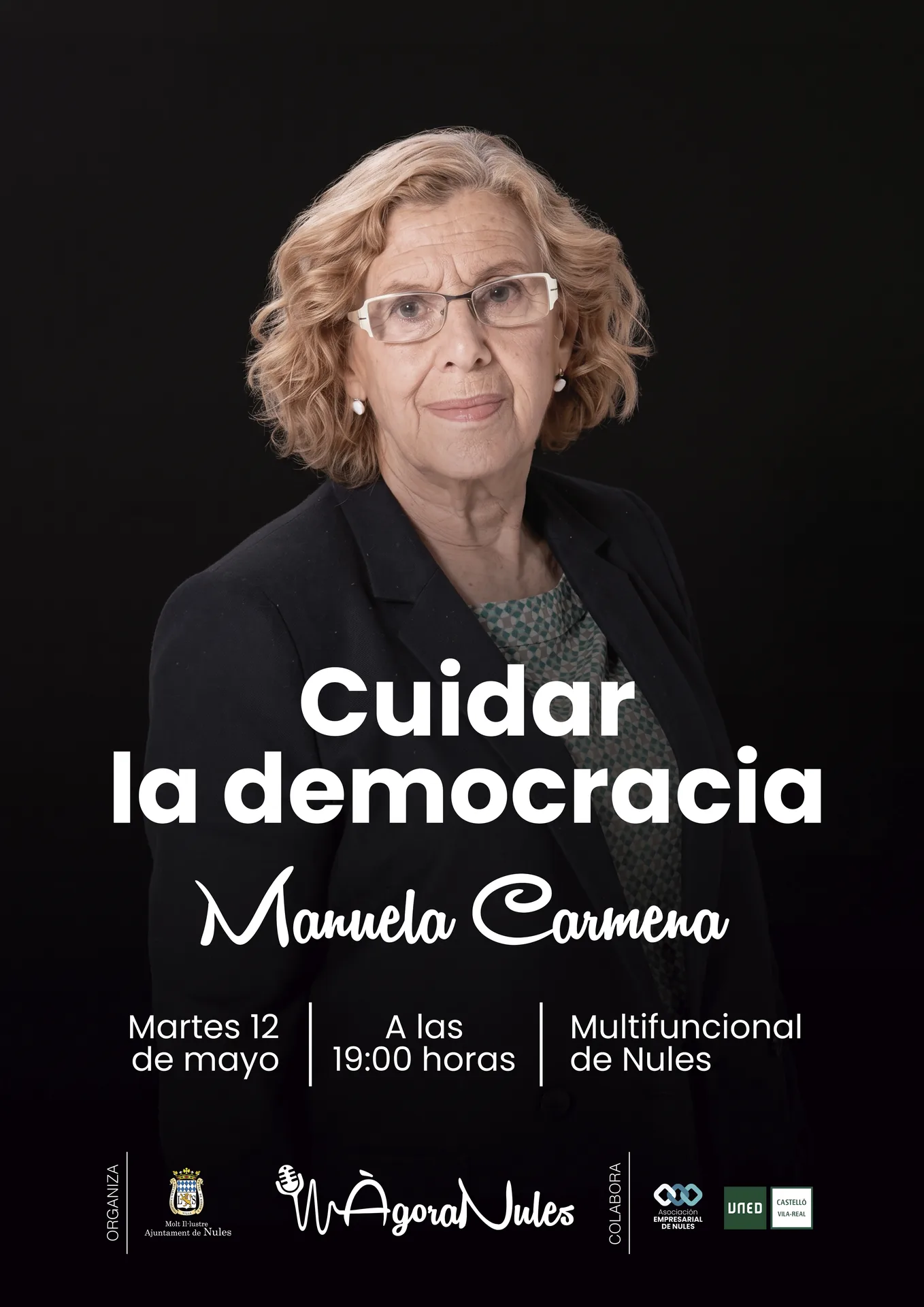 Ágora Nules: «Cuidar la democracia» con Manuela Carmena